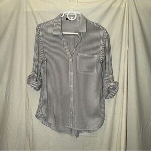 Velvet Heart Blue and White Striped Button-Up M